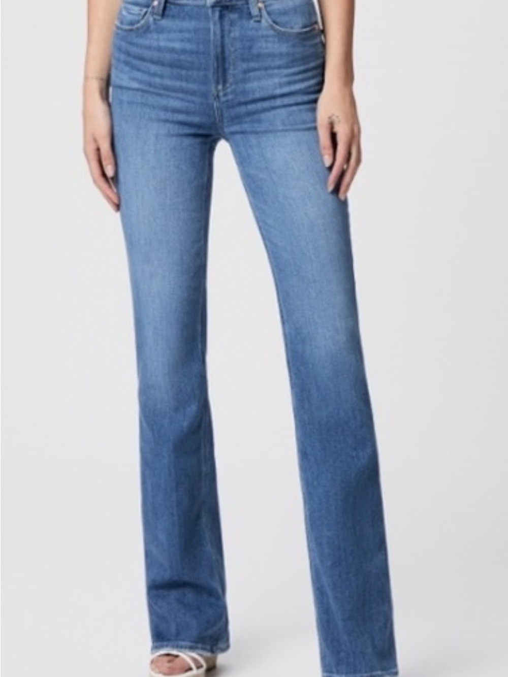 PAIGE Laurel Canyon Light-Mid Blue Flare Jeans
